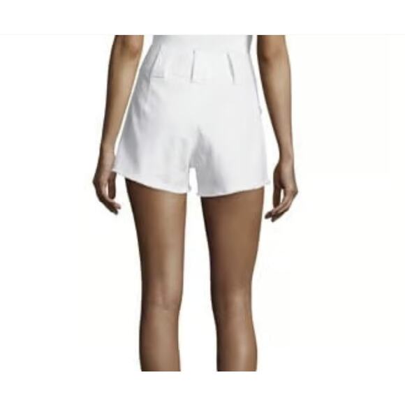 Derek Lam 10 Crosby Womens Horn-Toggle Shorts Size 6 White High Rise Frayed 3" - Picture 2 of 16